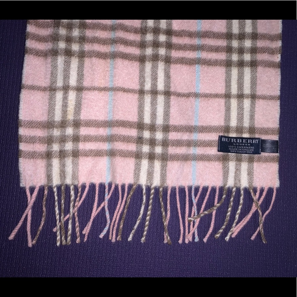 Light pink Burberry plaid scarf